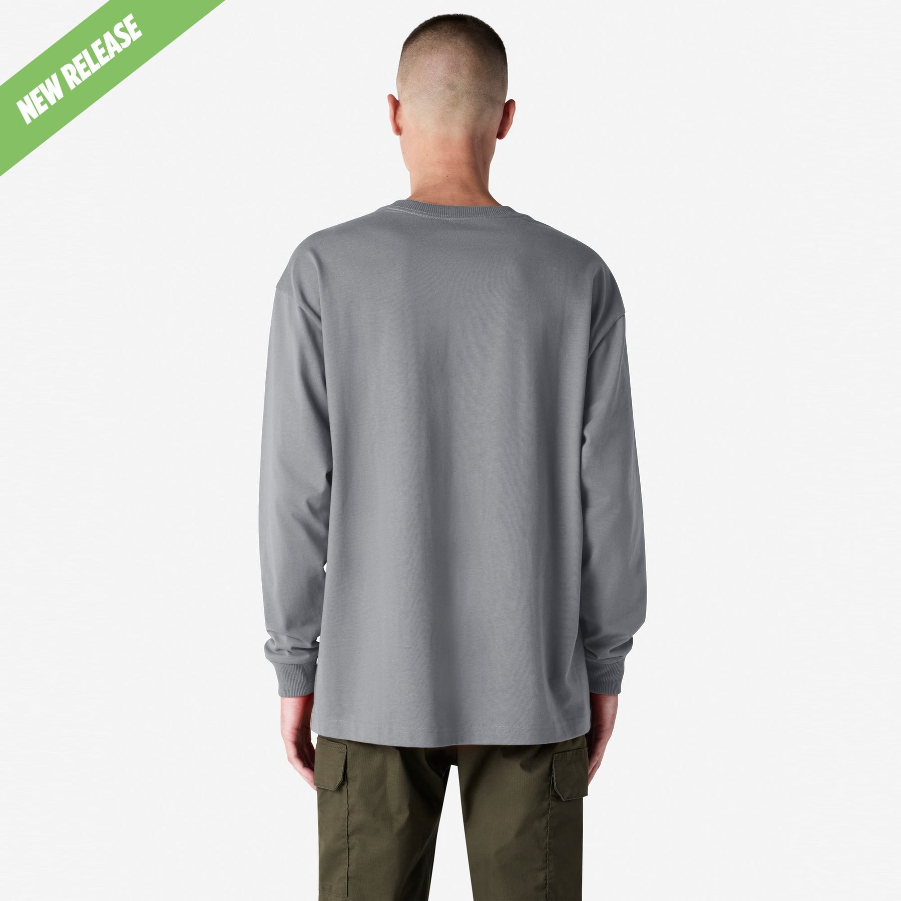 Heavyweight Long Sleeve Pocket Tee – Gravel - L