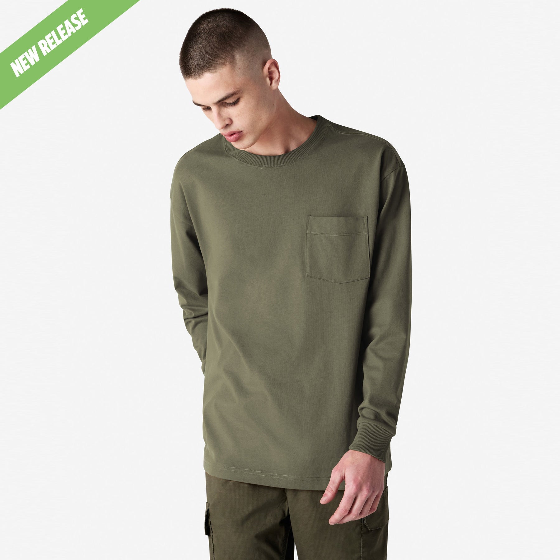 Heavyweight Long Sleeve Pocket Tee – Lieutenant - M