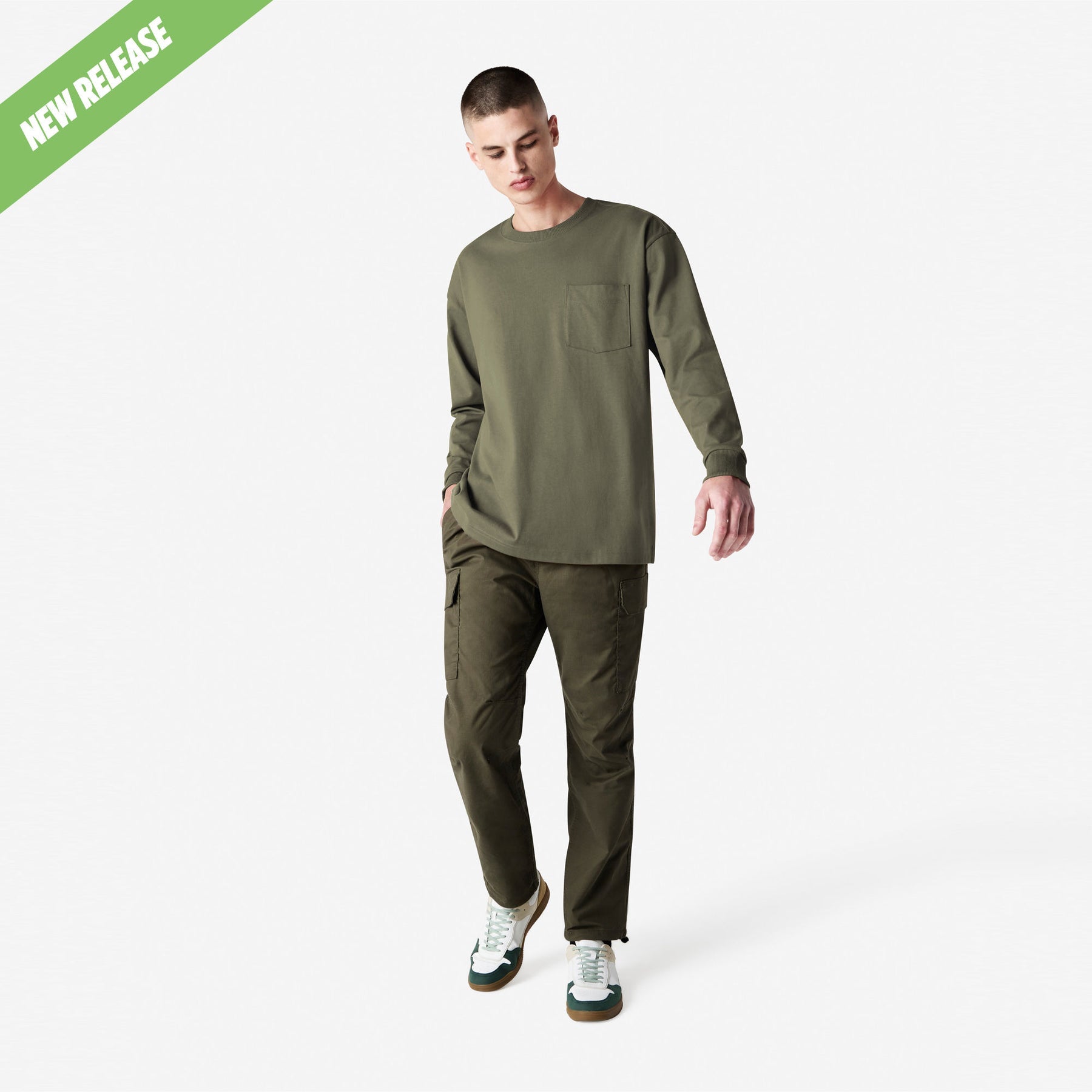 Heavyweight Long Sleeve Pocket Tee – Lieutenant - XL