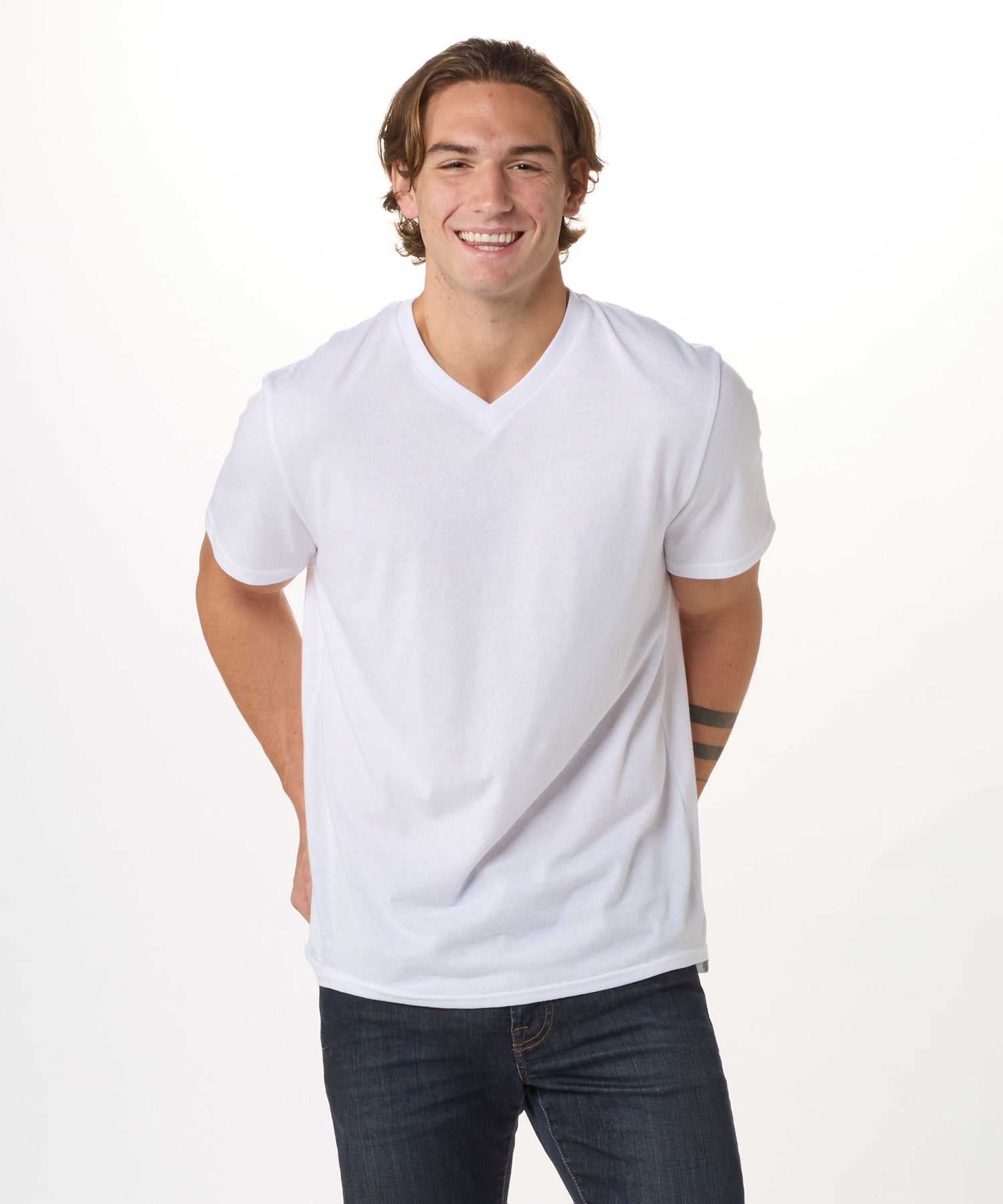 Men's High V-Tee - White