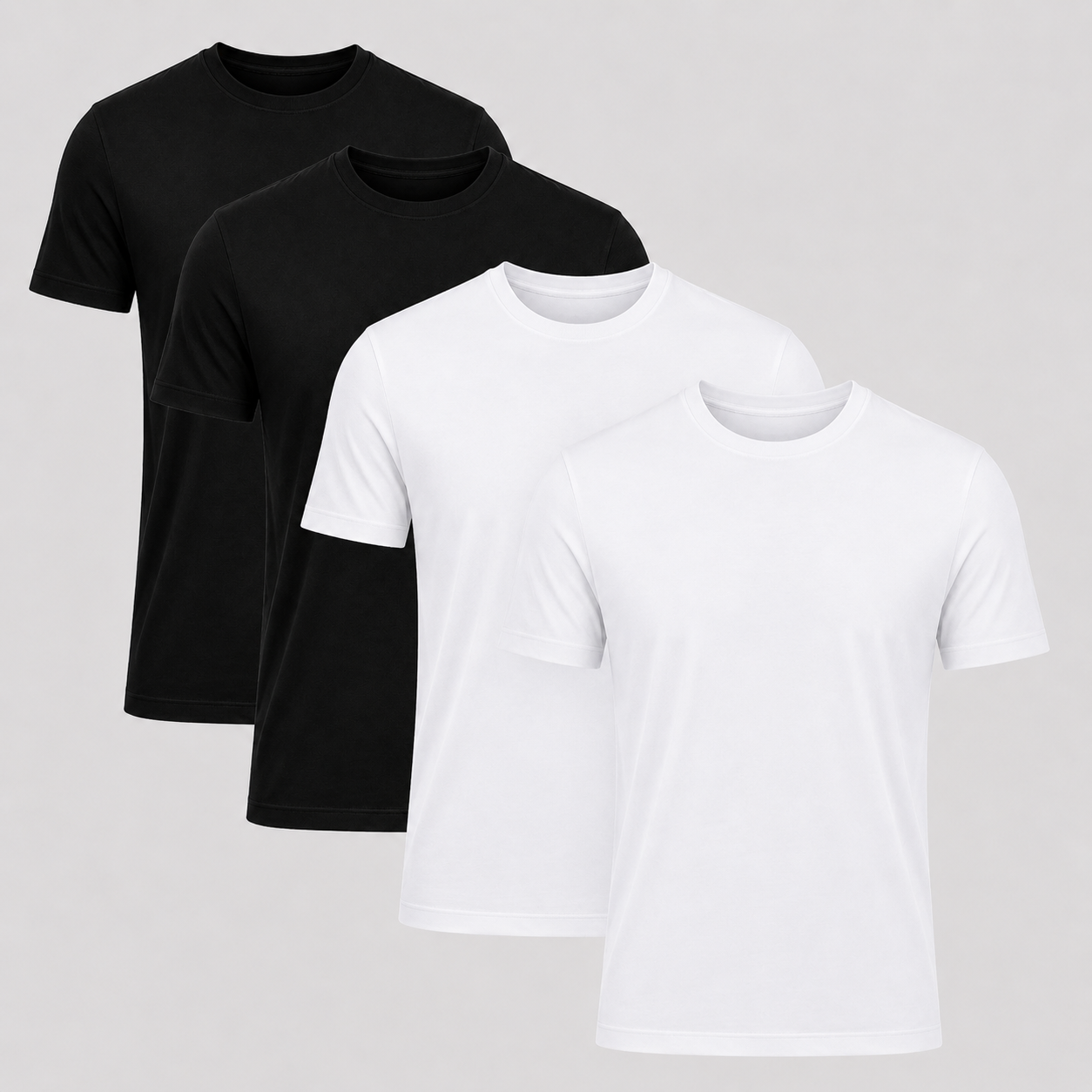 Premium Heavyweight Cotton T-Shirt 4-Pack in Black and White, two of each color