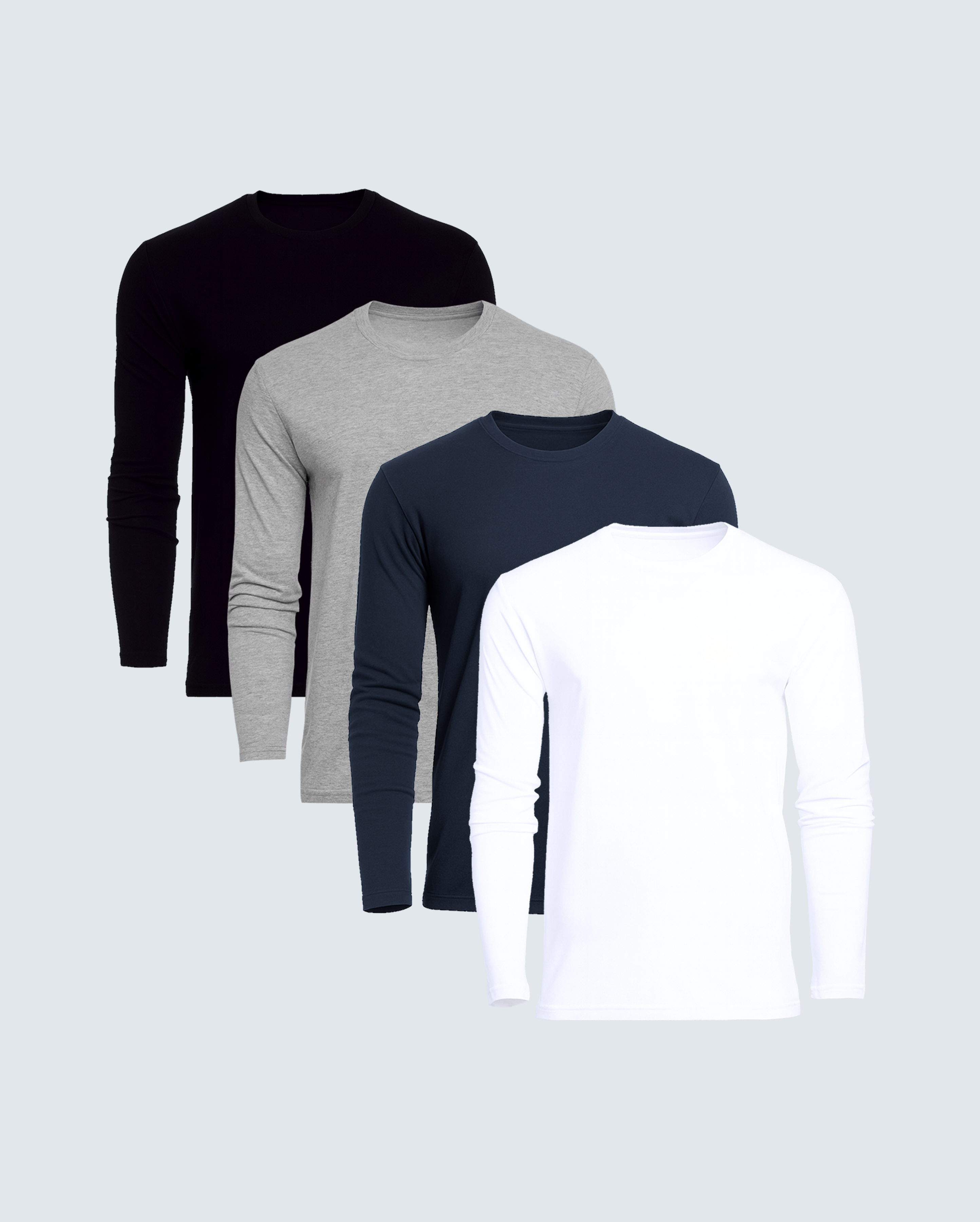 Comfy Thread Classic Crew Long Sleeve T-Shirt 4-Pack | ComfyThreads