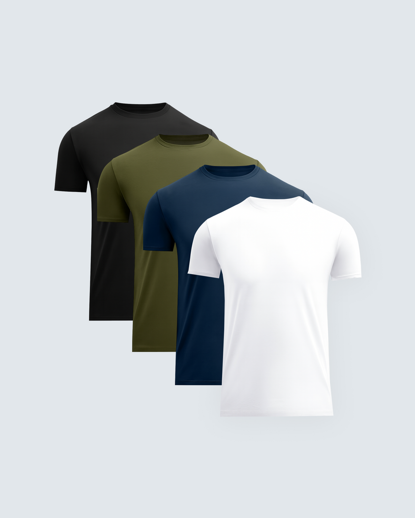 Comfy Thread Classic Crew T-Shirt 4-Pack, Sueded Cotton | ComfyThreads