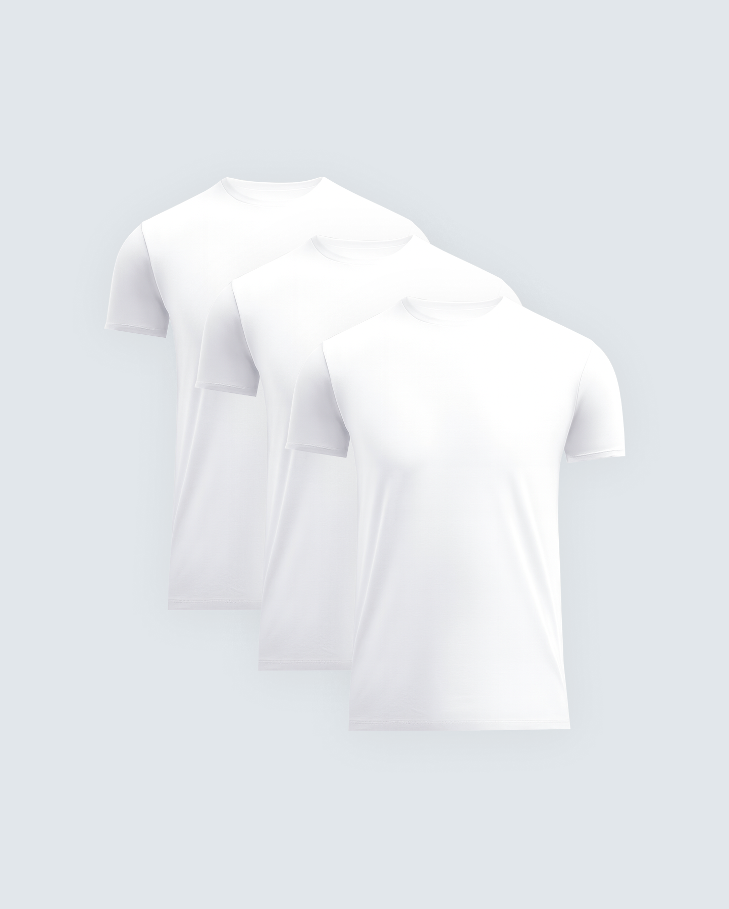 Premium Heavyweight Cotton T-Shirt 3-Pack in all White crew neck tees