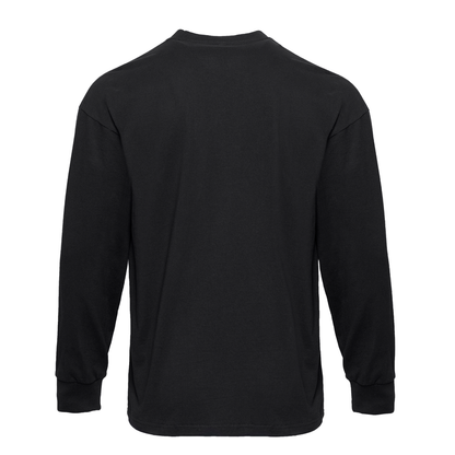 Heavyweight Cotton Long Sleeve T-Shirt - Black - The American Threads