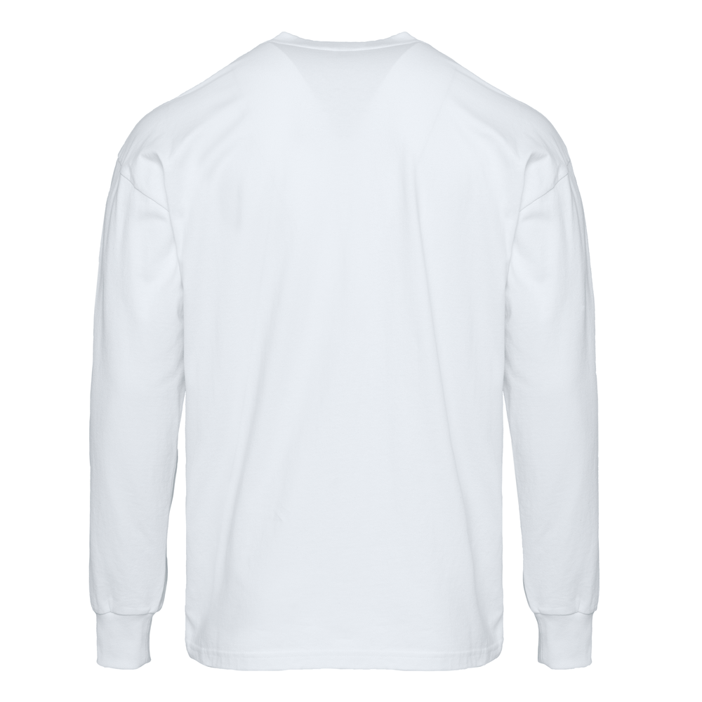 Heavyweight Cotton Long Sleeve T-Shirt - White - The American Threads