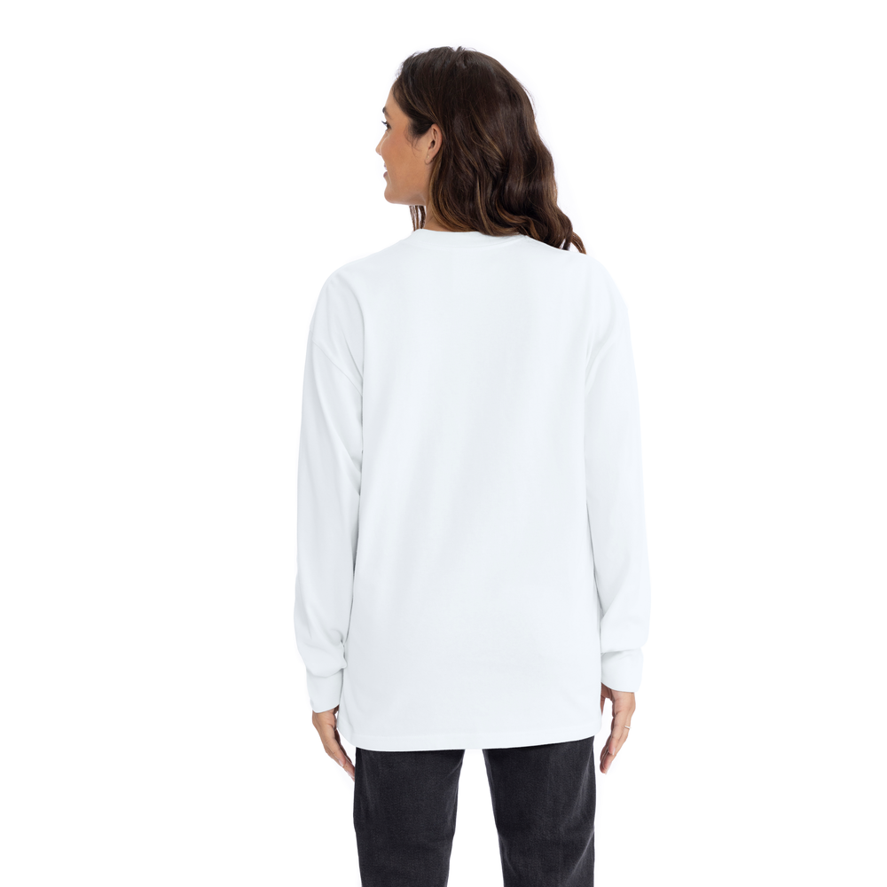 Heavyweight Cotton Long Sleeve T-Shirt - White - The American Threads