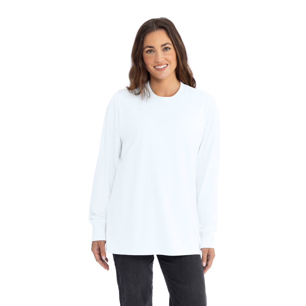 Heavyweight Cotton Long Sleeve T-Shirt - White - The American Threads