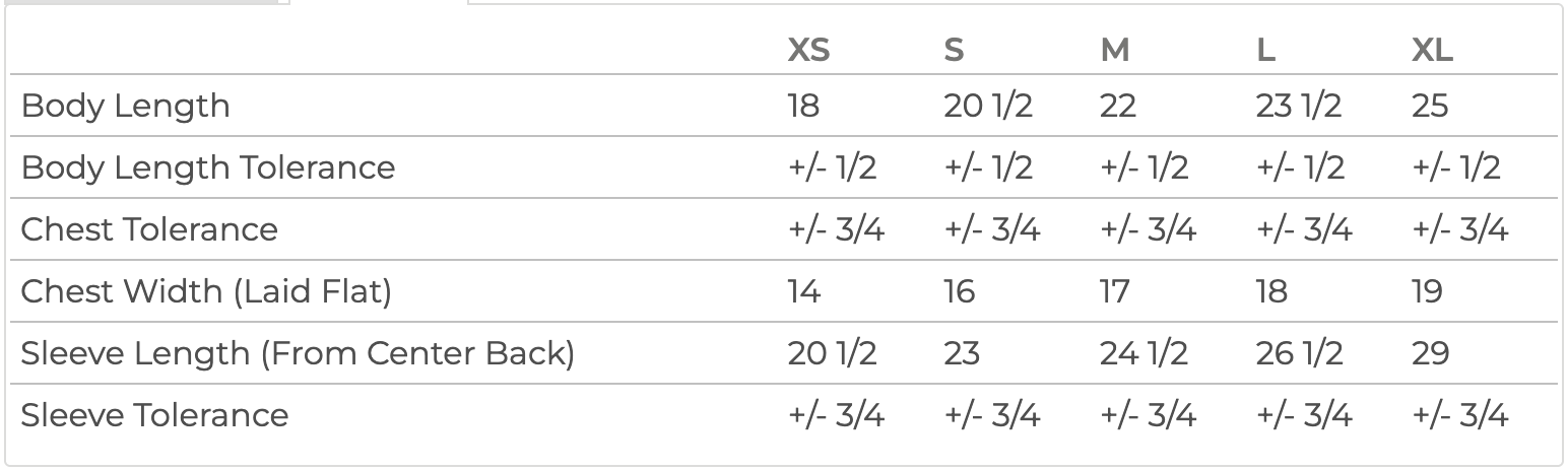 Size Chart IN