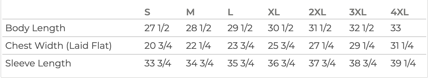 Size Chart IN