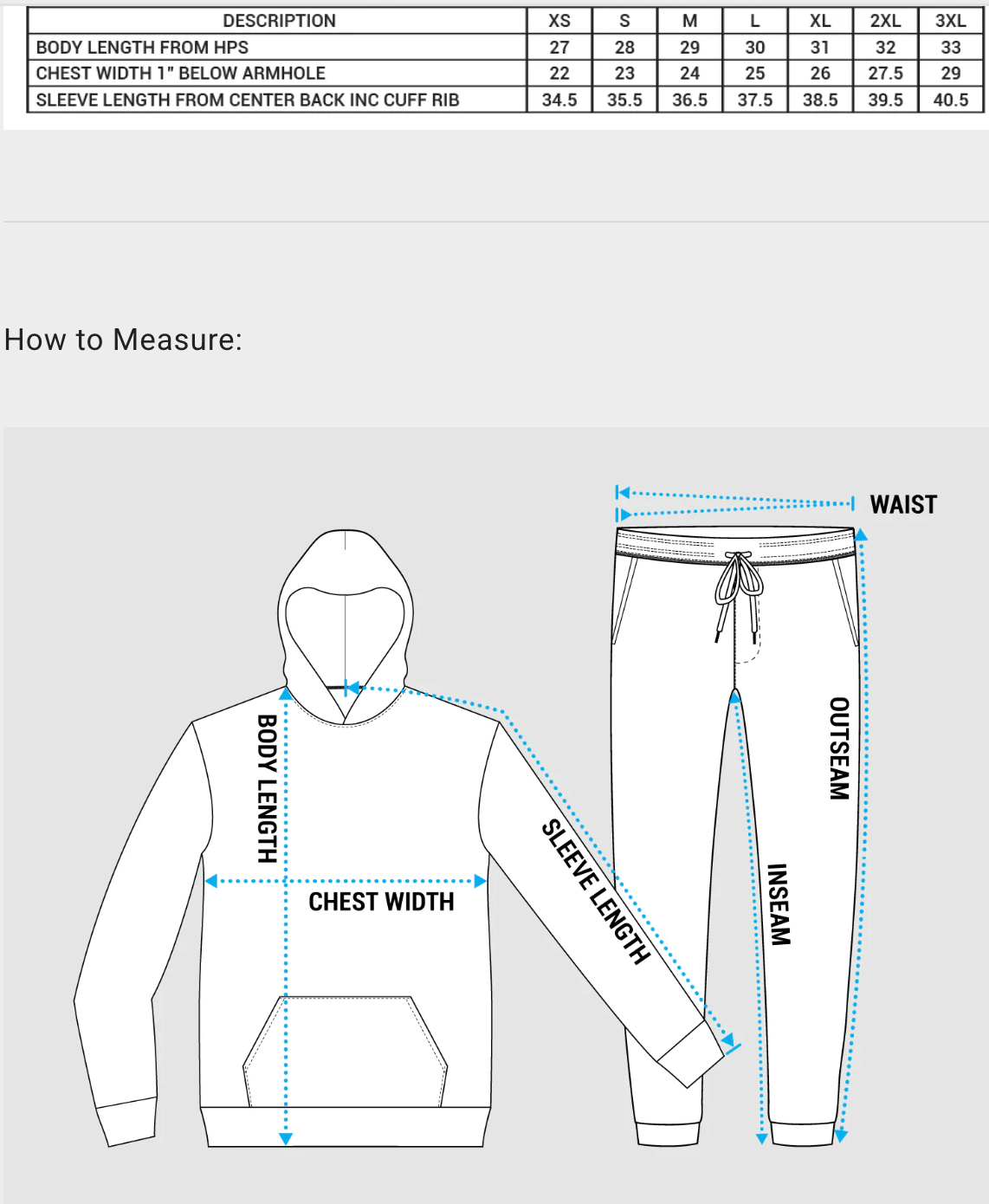 Size Chart IN