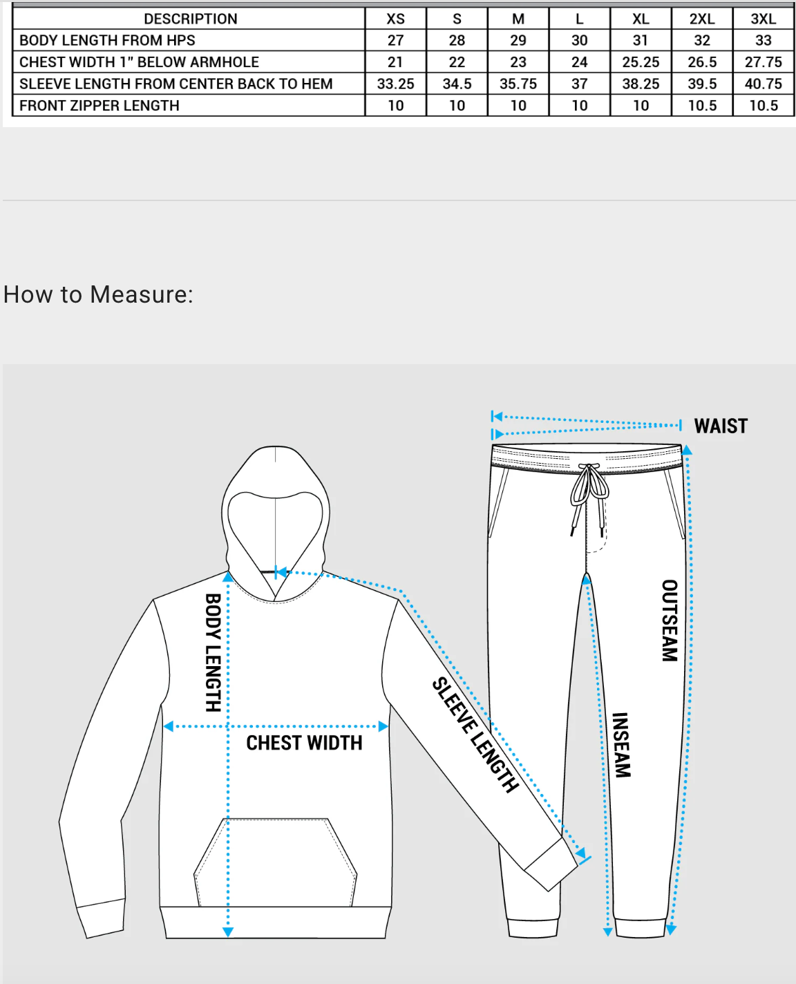 Size Chart IN