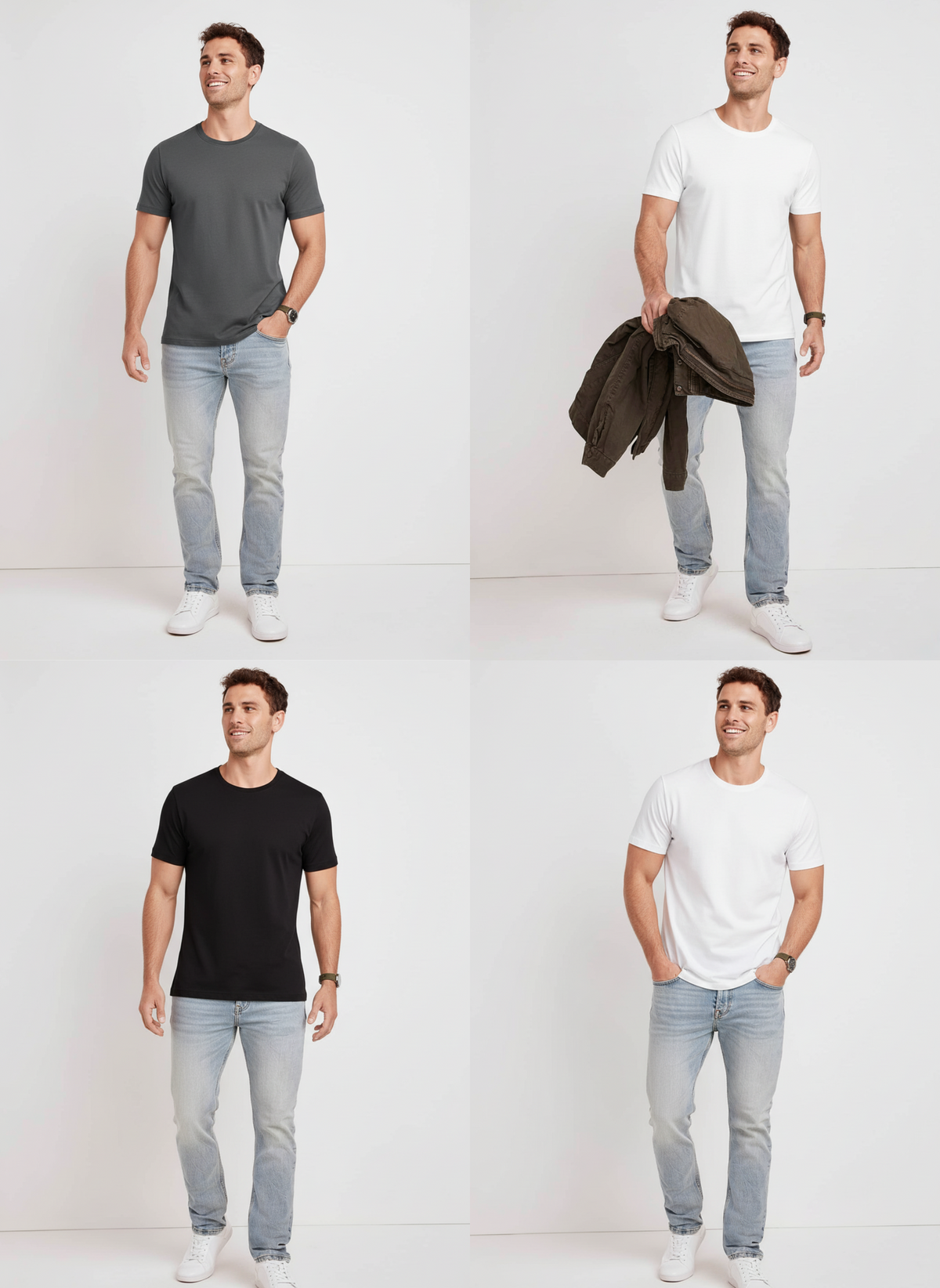 Classic T-Shirt for men - Black White