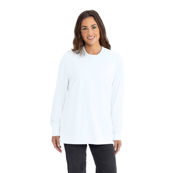 Heavyweight Cotton Long Sleeve T-Shirt - White - The American Threads